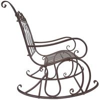 Fauteuil à bascule moderne et confortable en fer forgé, surdimensionné, avec sculpture de homard, style Amish India Bearing India Mustela, pour extérieur et patio