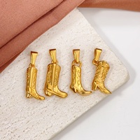 Waterdichte Mode Sieraden Hangers & Charmes Cowboy Boot Hoed Charme 18K Verguld Rvs Hart Fruit Oranje Bedels