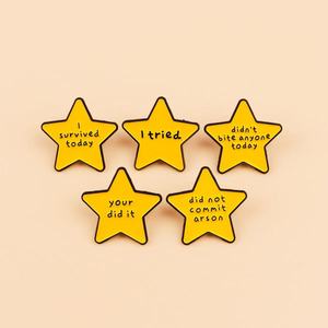 Broche de estrella con cita inspiradora en inglés, pin de solapa de moda, insignia decorativa para ropa y mochila - Product Image 2