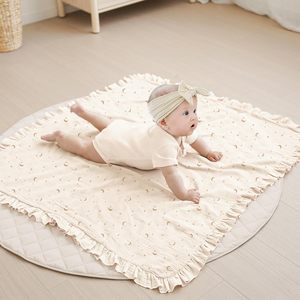 Cute Moon <span class=keywords><strong>Star</strong></span> 100% Manta de bebé de muselina de algodón 47x47 pulgadas <span class=keywords><strong>Beige</strong></span> Gold Infant Swaddle - Product Image 6