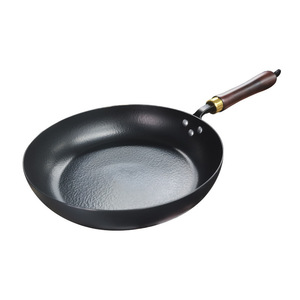 Uncoated Flat Bottom Frying Pan Carbon Steel Nonstick For Gas And Induction Cooker Household Use - Product Image 5