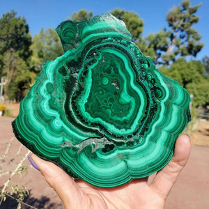 Plaque de malachite naturelle en gros, polie à la main, pierre précieuse de guérison - Product Image 4