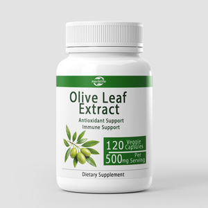 Cápsulas de Extracto de Hoja de Olivo Personalizadas OEM ODM, 120 Cápsulas Vegetales, Suplemento Dietético Herbal Antioxidante y de Apoyo Inmunológico - Product Image 1