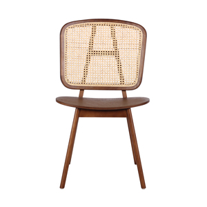Les fabricants de meubles vendent de nombreuses chaises de salle à manger de plein air de style crème, dossier en <span class=keywords><strong>rotin</strong></span> tressé, cafés hôtel chai - Product Image 4