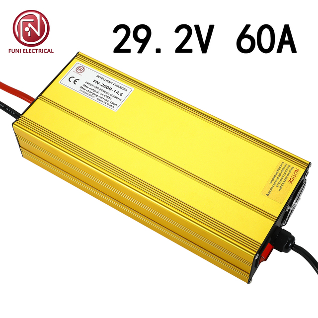 High-power Lithium Battery Charger Manufacturer 24V EU/US/UK Standard 29.2V 60A Adjustable Voltage and Current