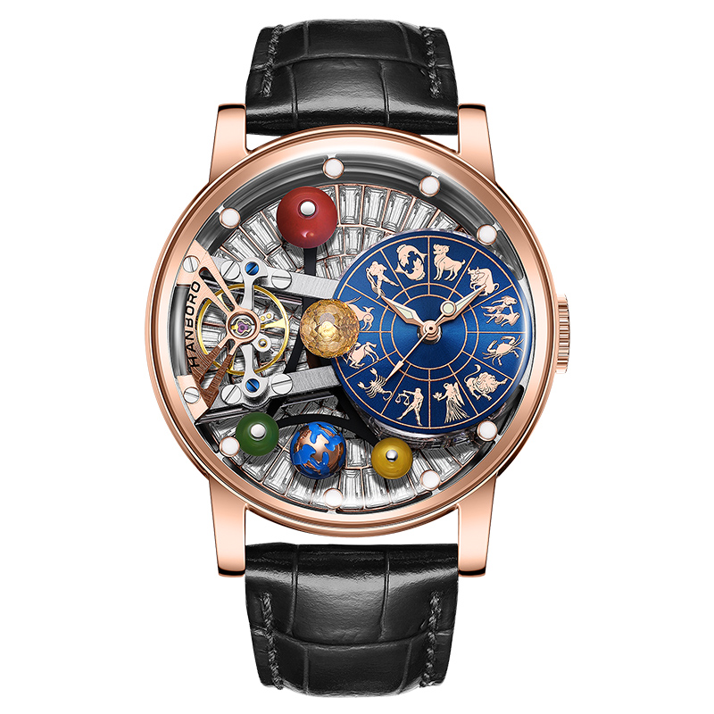 Rose gold-blue-black