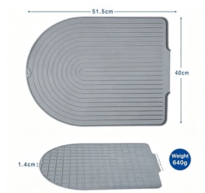 Tapete Escurridor de Silicona en Forma de U, Semicircular, Antideslizante, Impermeable y con Diseño para Colgar, Protector para Fregadero de Cocina y Encimera - Product Image 2