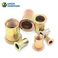 LEKON Usine chinoise – Écrous à riveter métriques à tête plate moletée en acier inoxydable 304, à extrémité ouverte, à insertion filetée, pour rivets