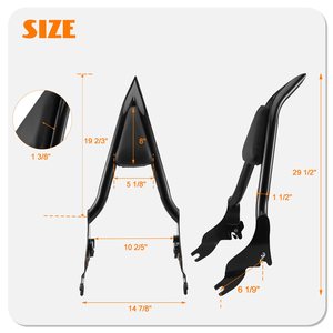 Sissy Bar para Harley Touring 28 "Respaldo de pasajero trasero desmontable Liberación rápida Compatible con Road King 2009-2025 - Product Image 4