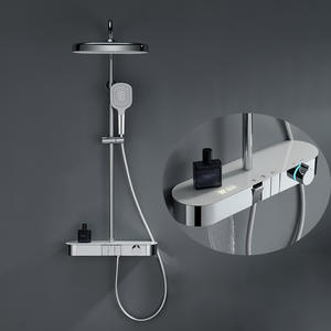 Douche murale à jet supérieur avec affichage numérique thermostatique intelligent à trois niveaux de luxe, ensembles de salle de bain en gros - Product Image 5