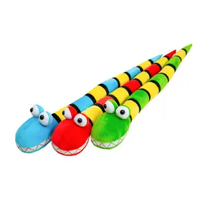 Allogogo High Quality Colorful Cartoon Snake Interactive Toy Snake Stuffed Animal Doll Gift for Kids