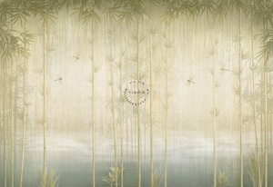 Papel Tapiz <span class=keywords><strong>Mural</strong></span> 3D Impermeable, Diseño Botánico Vintage Verde Claro, Bosque de Bambú, para Decoración de Paredes de Dormitorios y Salas de Estar, Fácil de Instalar - Product Image 5