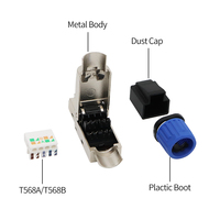 PUXIN Red sin herramientas enchufe Modular CAT6 CAT6A CAT7 CAT8 FTP STP blindado RJ45 piezas de telecomunicaciones Ethernet conectores de campo