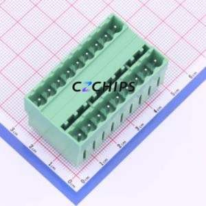 KF2EDGVH-5.08-2*9P Plug-in Terminal Block Through hole,P=5.08mm Connector Board-to-Board / Socket - Closed 2x9P 5.08mm Green - Product Image 1
