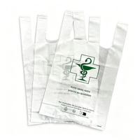 Sacs en plastique biodégradable multicolores en gros avec poignées en forme de T et logo personnalisé pour l'emballage des supermarchés, des ustensiles de cuisine et des parapluies