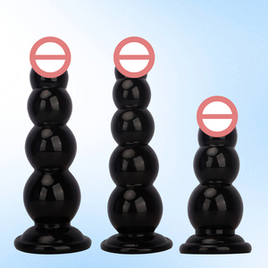 Dildo nero a punta oversize con ventosa, giocattolo sessuale anale per ingresso posteriore, grande a forma di fiore, con imbottitura spessa, morbido per rapporti anali - Product Image 1