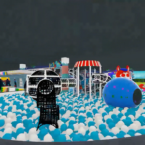 다기능 어거스틴 실내 놀이터 장비 트램폴린 오션 볼 수영장 빌딩 블록 수영장 1-12 세를위한 터닝 호스 - Product Image 5