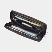 2025 Nieuwe Grote Capaciteit, Multifunctionele Pu Lederen Lange Rits Portemonnee Met Polsband Voor Mannen, Gentleman Telefoontas Portemonnee
