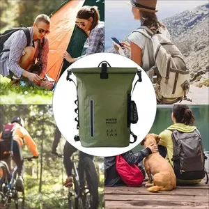 Mochila Impermeable de 25L para Exteriores, con Correa de Hombro Arqueada, Bolsa Seca de Gran Capacidad para Camping, Natación, Playa, Piscina - Product Image 6