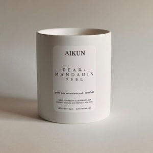 Candela Profumata AIKUN in Cera di Soia con Fragranza di Buccia di Mandarino, Lussuosa in Vaso di Ceramica Bianca, Decorazione per la Casa, Lunga Durata - Product Image 2