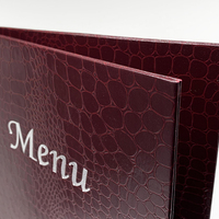 Couverture de menu en cuir personnalisée par le fabricant, porte-menu A5, menu de restaurant en cuir de crocodile personnalisé