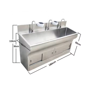Évier d'hôpital durable 304 éviers de gommage chirurgical en acier inoxydable avec contrôle du genou 1-4 positions cuisine multifonctionnelle de lavage des mains - Product Image 1