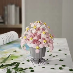 Nouvel ensemble de blocs de construction décoratifs à petites particules, fleurs de tournesol en pot, jouets de construction en plastique DIY pour cadeau de la Saint-Valentin - Product Image 4