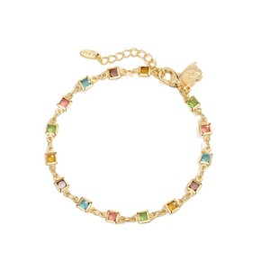 Nueva llegada multicolor arcoíris Zircon pulsera moda mujer Color caramelo joyería de mano joyería al por mayor - Product Image 5