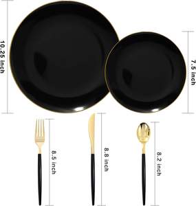 Juego de Platos <span class=keywords><strong>y</strong></span> Cubiertos de Plástico Minimalista Moderno, <span class=keywords><strong>Vajilla</strong></span> Resistente a Prueba de Roturas, Apta para Lavavajillas, para Uso Diario <span class=keywords><strong>y</strong></span> Fiestas al Aire Libre - Product Image 4