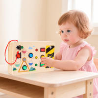 Juguete Educativo de Madera con Interruptor de Luz LED, Tablero Sensorial Multifuncional, Ecológico, Interactivo, para Viajes, para Niños Pequeños