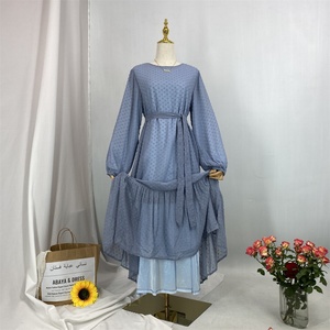 Modest Women Dress Dot Chiffon With Full Lining Muslim Islamic Women Dubai <b>Abaya</b> Dress Fashion 2025 6294# - Product Image 2