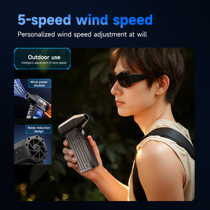 2025 New Arrivals High Speed <b>Bladeless</b> Foldable Handheld <b>Fan</b> 4000mAh USB Rechargeable Portable Violent Turbo Car Use Five - Product Image 4