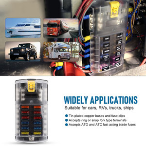 Cnspeed 12-Way Fuse Box With Led Indicator For Rv And <b>Yacht</b> Screw Wiring - Product Image 3