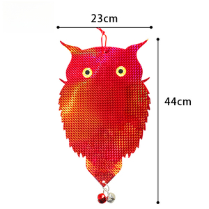 Leurre répulsif à oiseaux à suspension d'épouvantail de hibou réfléchissant double face moderne avec ailes réfléchissantes - Product Image 2
