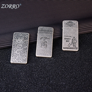 Encendedor de Queroseno <span class=keywords><strong>ZORRO</strong></span> Original Ultrafino, Plata Antigua, Grabado Profundo, Resistente al Viento, <span class=keywords><strong>Serie</strong></span> Pi Xiangyun ZS5, Plata Antigua - Product Image 2
