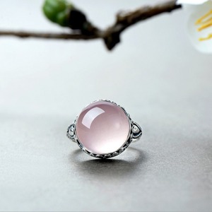 Literary <b>pink</b> floral border exaggerated ring, women's retro jewelry <b>gifts</b> - Product Image 6