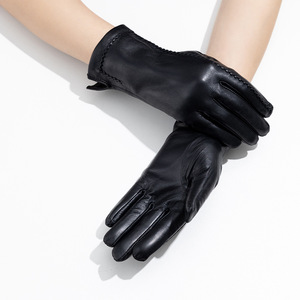 Gants en peau de mouton véritable Gushideng pour <span class=keywords><strong>femme</strong></span> – Tactiles, mode, hiver, plage, chauds, transfrontaliers - Product Image 4