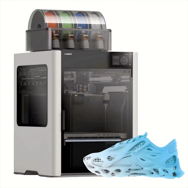 H2D AMS Combo Dual-Nozzle 3D Printer Large 350*320*325mm High-Speed 500mm/s Closed Core-XY FDM for Multi-Material Printing Shops