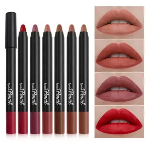 Beauty Products 12 Colors Lipstick Lipliner Crayon Lipstick Pencil Matte Lipstick With Lip Liner Pencil Private Label