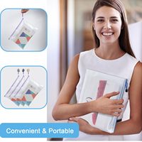 Taille imperméable PVC maille fermeture éclair sac étudiant multifonctionnel stockage fichier sac personnalisable Logo impression