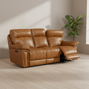 Fauteuil inclinable <span class=keywords><strong>électrique</strong></span> à double moteur, zéro espacement mural, cuir marron - Product Image 4