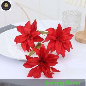 EV 800 fleur artificielle bon marché fleur de lys en soie 3 fourchettes longue tige fleur de <span class=keywords><strong>lilium</strong></span> blanc décoration de la maison - Product Image 6