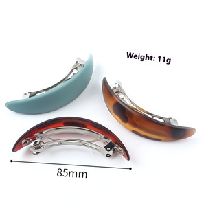 Corea del Sur acrílico Clip tocado horquilla plástico templado superior Clip red rojo venta al por mayor horquilla Cabeza trasera resorte Clip - Product Image 5