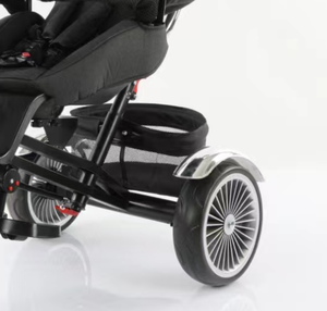 Tricycle 3-en-1 pour enfants, poussette-vélo, poignée de poussée réglable sur 2 niveaux, musique et lumière avec auvent et rotation à 360° °   Siège <span class=keywords><strong>inclinable</strong></span> rotatif - Product Image 5