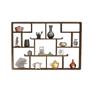 Étagère murale en bois massif de forme irrégulière, style zen asiatique, pour le rangement dans le salon, pour décorer, ranger le thé, les gâteaux et les livres - Product Image 5
