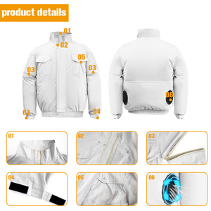 2022 Newest Design 100% Cotton Fan Cooling Clothes Summer <strong>air</strong> <strong>Conditioning</strong> <strong>Clothing</strong>, Short/long Detachable Sleeves - Product Image 5