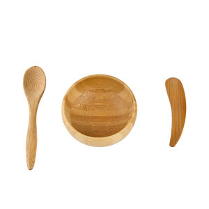 Bol mélangeur cosmétique en bambou écologique miniature en gros, petit bol mélangeur cosmétique personnalisé avec cuillère - Product Image 2