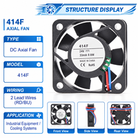Neuer 414F DC Axiallüfter 24VDC 4cm 4010 Hochleistungs-Kugellager für Industrielle Elektronikgeräte Kühlung Ersatz