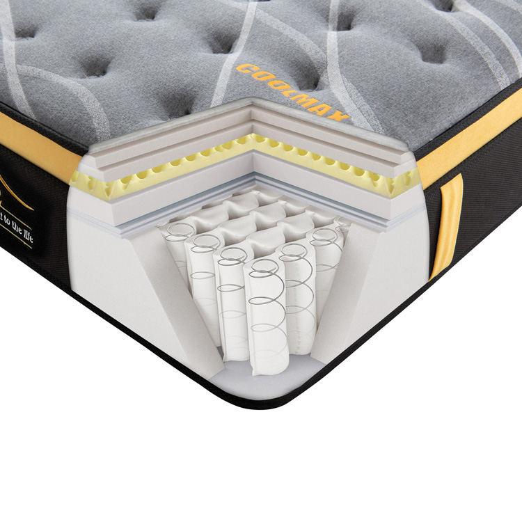 Oreiller en bambou Sleep Well King Size Matelas à ressorts ensachés Matelas hybride de lit à ressorts confortables à vendre fabriqué en Chine Colchon