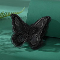 Ensemble de patchs imprimés double couche motif papillon, appliques brodées en organza, 3 couleurs, patch décoratif en dentelle transparente pour vêtements et robes